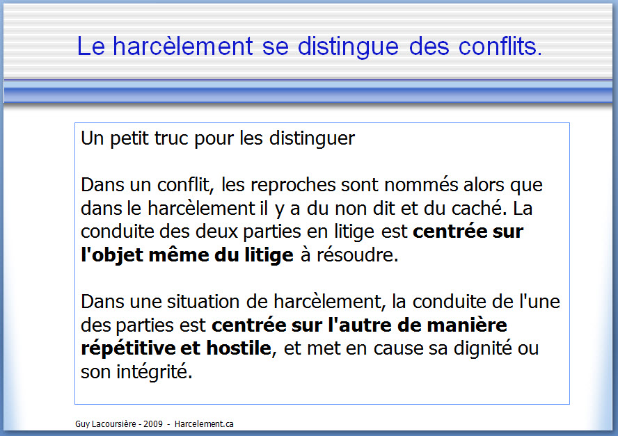 Ce qu'est le harcèlement page2